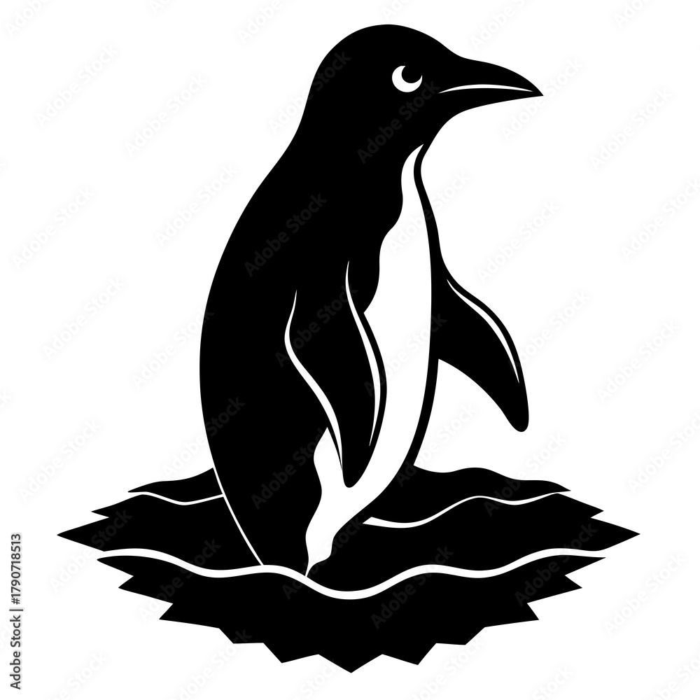 Obraz premium penguin silhouette vector illustration
