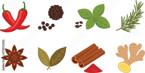 A vibrant collection of fresh herbs and spices, perfect for culinary inspiration.