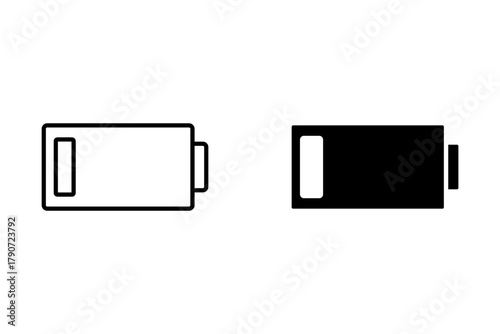 Battery icon set. battery charge level. low battery icon