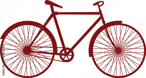 red bicycle on white background