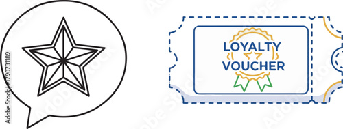 Graphic Design Featuring Star Icon and Loyalty Coupon Ticket