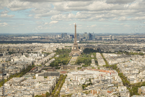 Tableau sur toile A panoramic view of the city of Paris in France, taken from the top of the Montparnasse skyscraper The Eiffel Tower and many other landmarks are visible