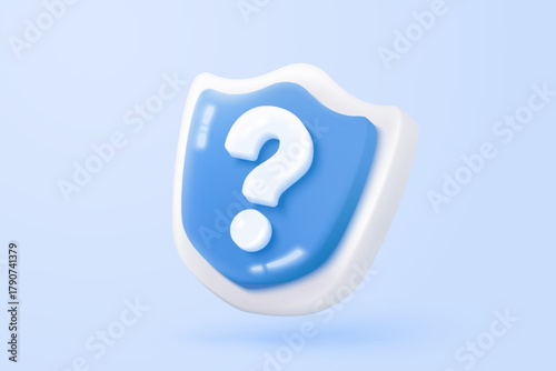 3d speech bubbles question mark icon sign or ask FAQ and QA answer solution information. Have a question, question answer sign or problem. 3d answer speech bubbles icon vector rendering illustration