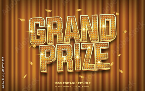 Grand Prize 3D Editable text style effect	
