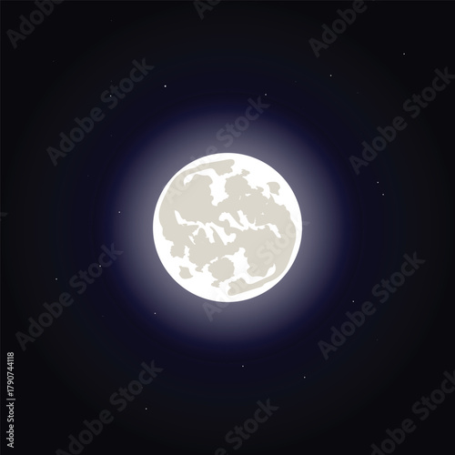 Full Moon: Witness the serene glow of the full moon set against the dark canvas of night, a celestial dance of light and shadow evoking a sense of calm and wonder.