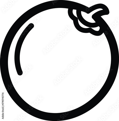 A simple orange illustration, capturing the essence of citrus fruit with its round shape for simple coloring book