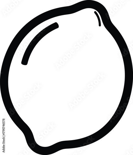 Illustration of a lemon with a simple design, , perfect for various creative projects for simple coloring book