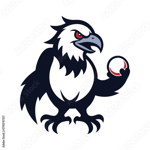 eagle holding a baseball vector