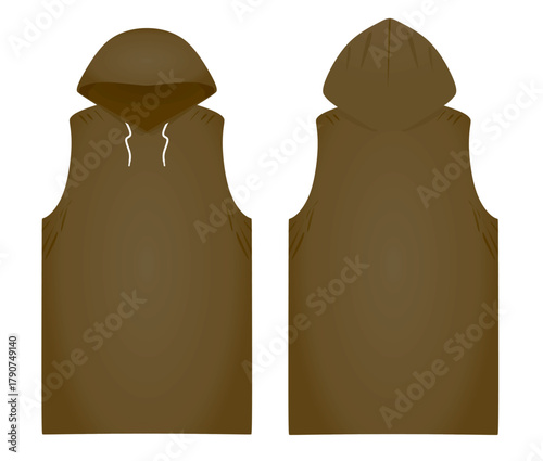 Brown hoodie top tank. vector illustration	
