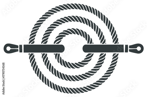 Intertwined Spiral Rope with Metal Eyelets symbol of connection strength and nautical themes