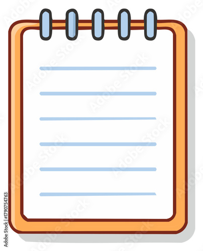Open spiral bound notepad with lined pages for writing notes and lists