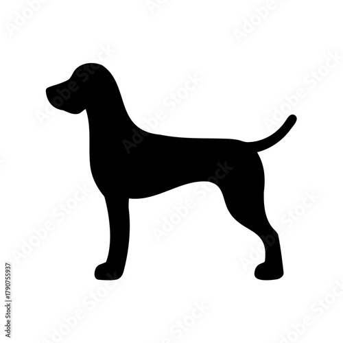 Dog silhouette simple icon domestic pet companion vector Vector, illustration