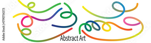 Vibrant and dynamic abstract illustration featuring colorful swirling lines and energetic decorative elements, perfect for modern design projects or digital backdrops