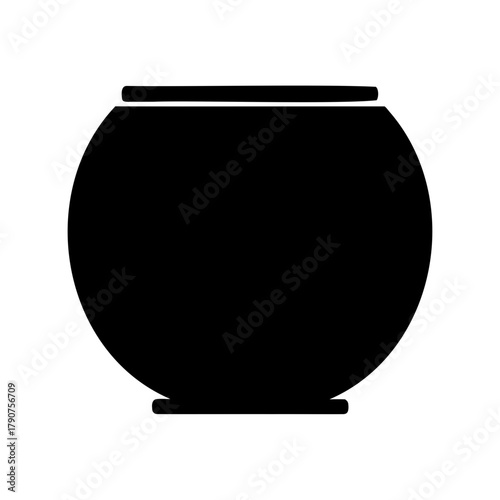 Simple fishbowl silhouette vector graphic design element Vector, illustration