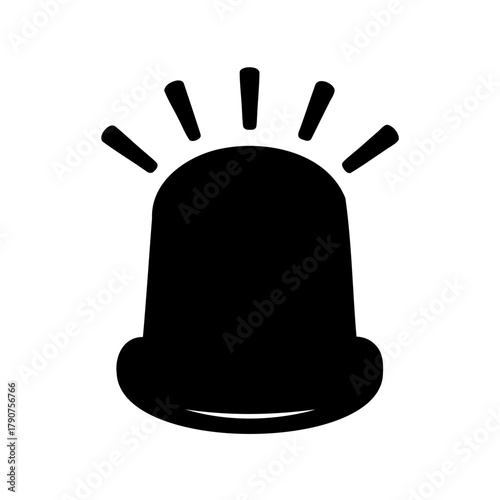 Flashing siren alarm light icon for urgent alert warning Vector, illustration