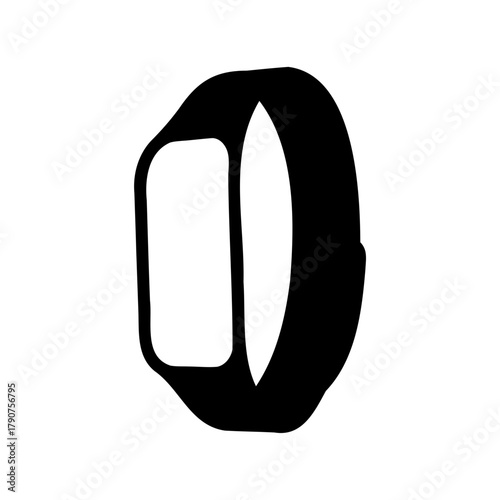 Fitness tracker wearable technology silhouette vector icon Vector, illustration