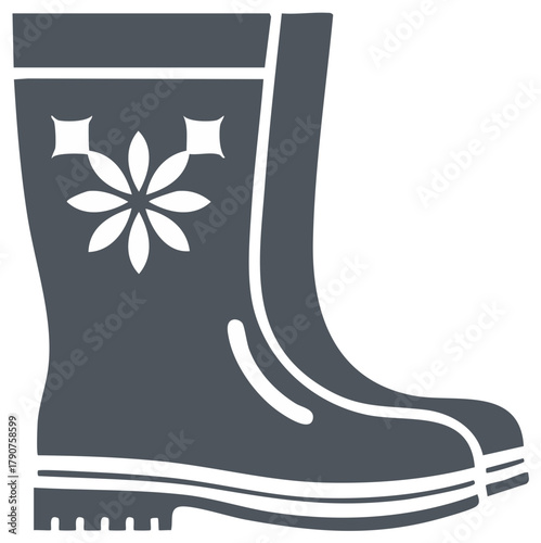 Weatherproof Footwear Vector Illustration with Floral Design Element