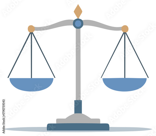 Stylized Scales of Justice Illustration Symbolizing Legal Balance and Fairness Representation