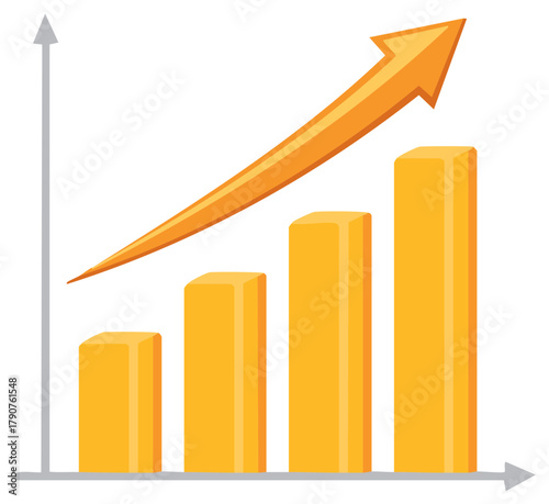 Free Download Upward trending bar graph representing financial growth and successful business development - GFXLoad