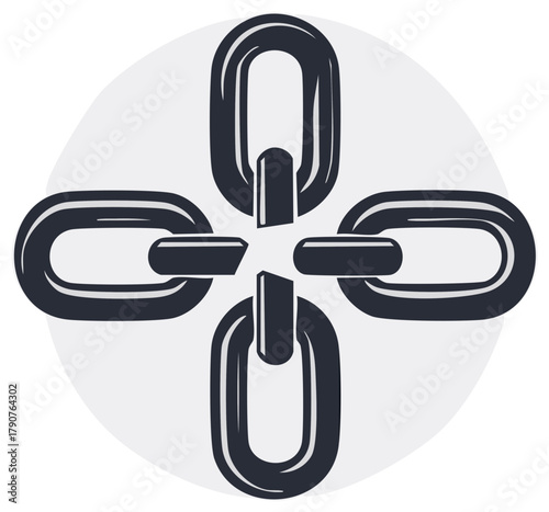 Broken metal chain link concept icon symbolizing weakness failure and disconnection