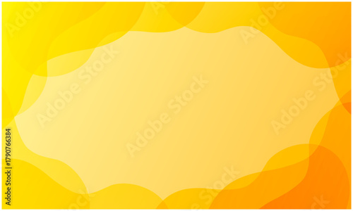 オレンジグラデーション ×  流体シェイプのひらひら透明感フレーム背景素材