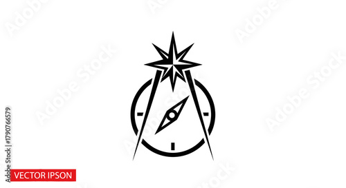A stylized compass rose icon with a north star and directional lines.
