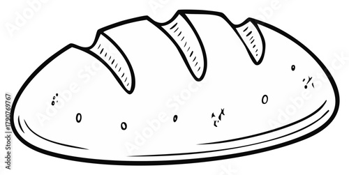 Hand drawn outline of a rustic baked bread loaf simple vector illustration