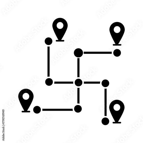 User Search and Human Resources Optimization Icon  A solid black silhouette vector icon representing user search, human resources (HR) management, or process optimization. The design features a magnif