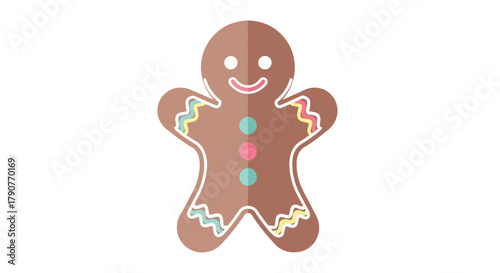 Pastel Gingerbread Man with Subtle Smile