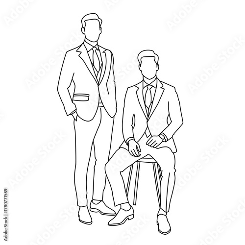 Fotografie outline of two men