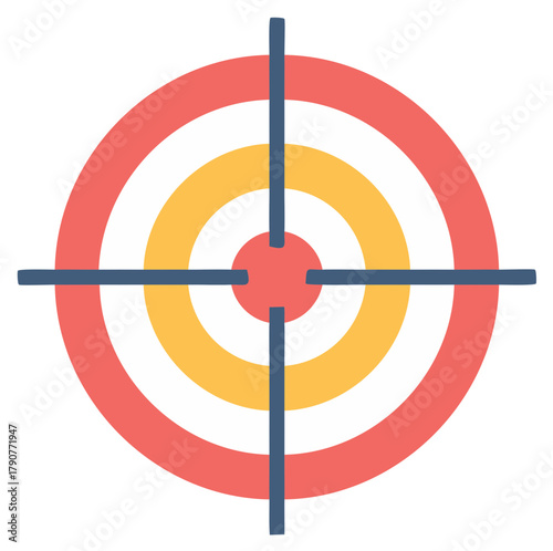 Minimalist target graphic with concentric circles and crosshair for aim, precision, and achieving goals