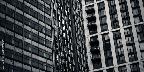High-Rise Apartment Building in Monochrome