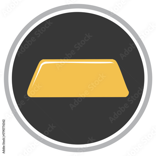 Gold bar flat design icon with long shadow vector illustration for banking and finance concepts
