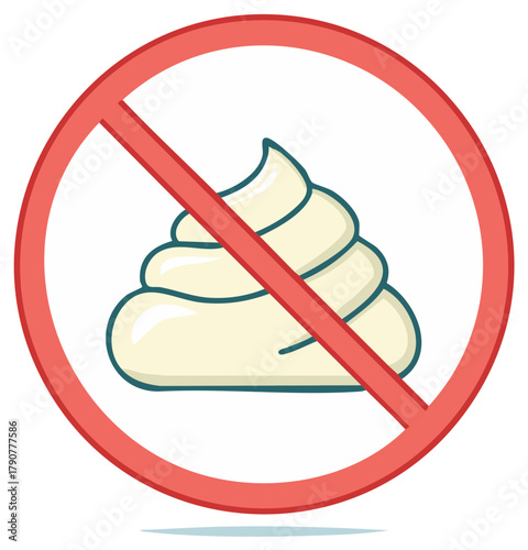 No dairy product vector symbol dietary restriction warning sign