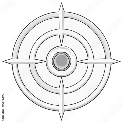 Target symbol with crosshairs representing aim, precision, and focus