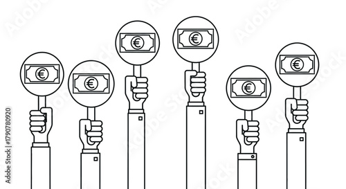 Euro currency auction concept bidding business financial strategy