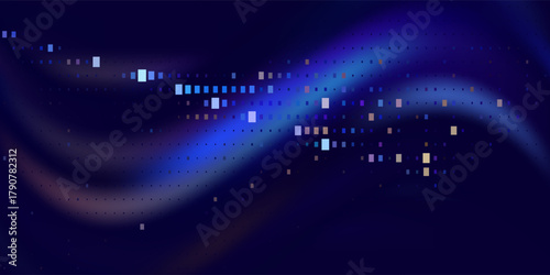 Digital Transformation Concept with Futuristic Data Flow and Smart Technology Visualization. Abstract Big Data, Artificial Intelligence AI, and Automation Design. Tech and Science Vector Illustration.