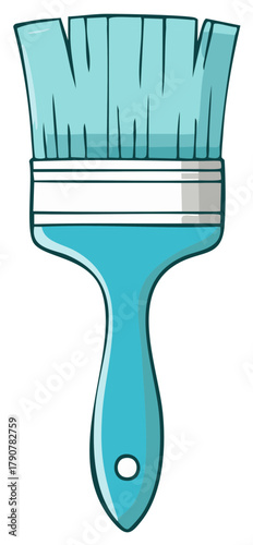 Artistic blue paintbrush tool for painting and design projects