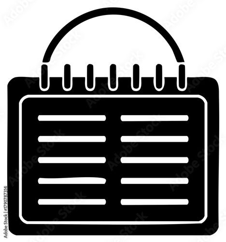 Flip Chart Illustration for Presentations and Meetings in Minimalist Line Art Style