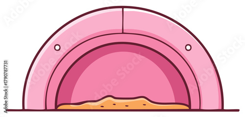 Cute cartoon illustration of a pink dome pet bed or hamster house