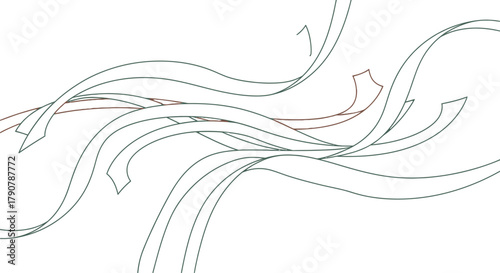 Colorful ribbons gracefully intertwine creating a vibrant and playful composition