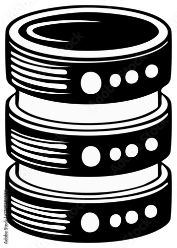 Data storage system vector graphic illustration server database technology
