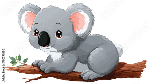 Cute Adorable Koala Baby Animal Cartoon Vector Illustration