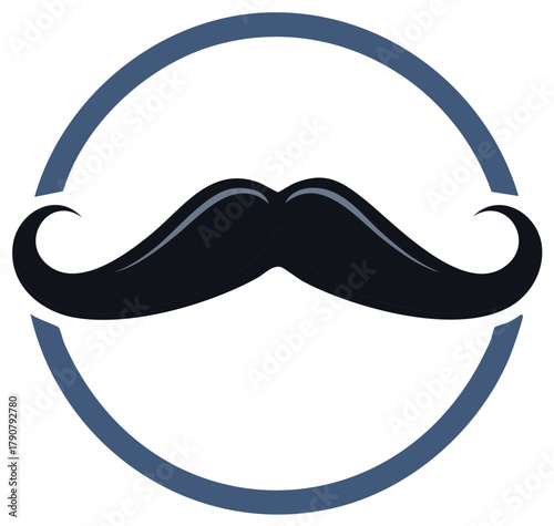 Classic Handlebar Mustache Icon Vector Illustration for Barbershop or Gentleman Logo