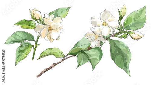 Exquisite Jasmine Plant with Fragrant White Flowers for Stunning Botanical Display