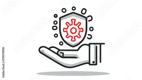 Medical Shield Protection Covid-19 Cell Hand Holding Safety Concept