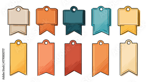 Professional Price Tag and Ribbon Banner Collection for Commercial Use