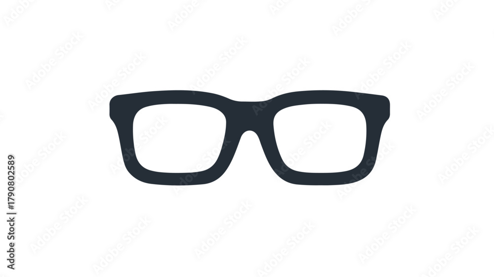 Fototapeta premium Rectangular Lens Glasses Solid Icon for Office Use Vector