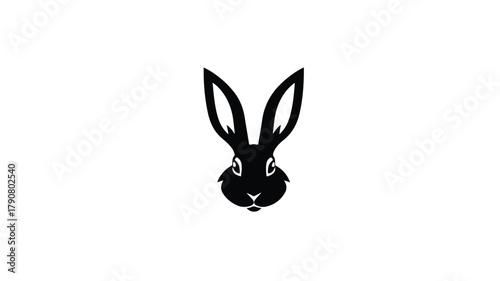 Rabbit Head Solid Icon Animals Concept Hare Head Vector Image