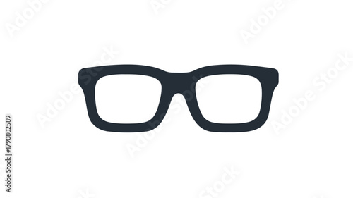 Rectangular Lens Glasses Solid Icon for Office Use Vector